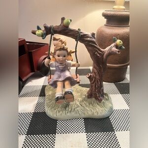 BERTA HUMMEL FIGURINE JUST A SWINGING BOY GIRL COLLECTIBLE CHRISTMAS GIFT